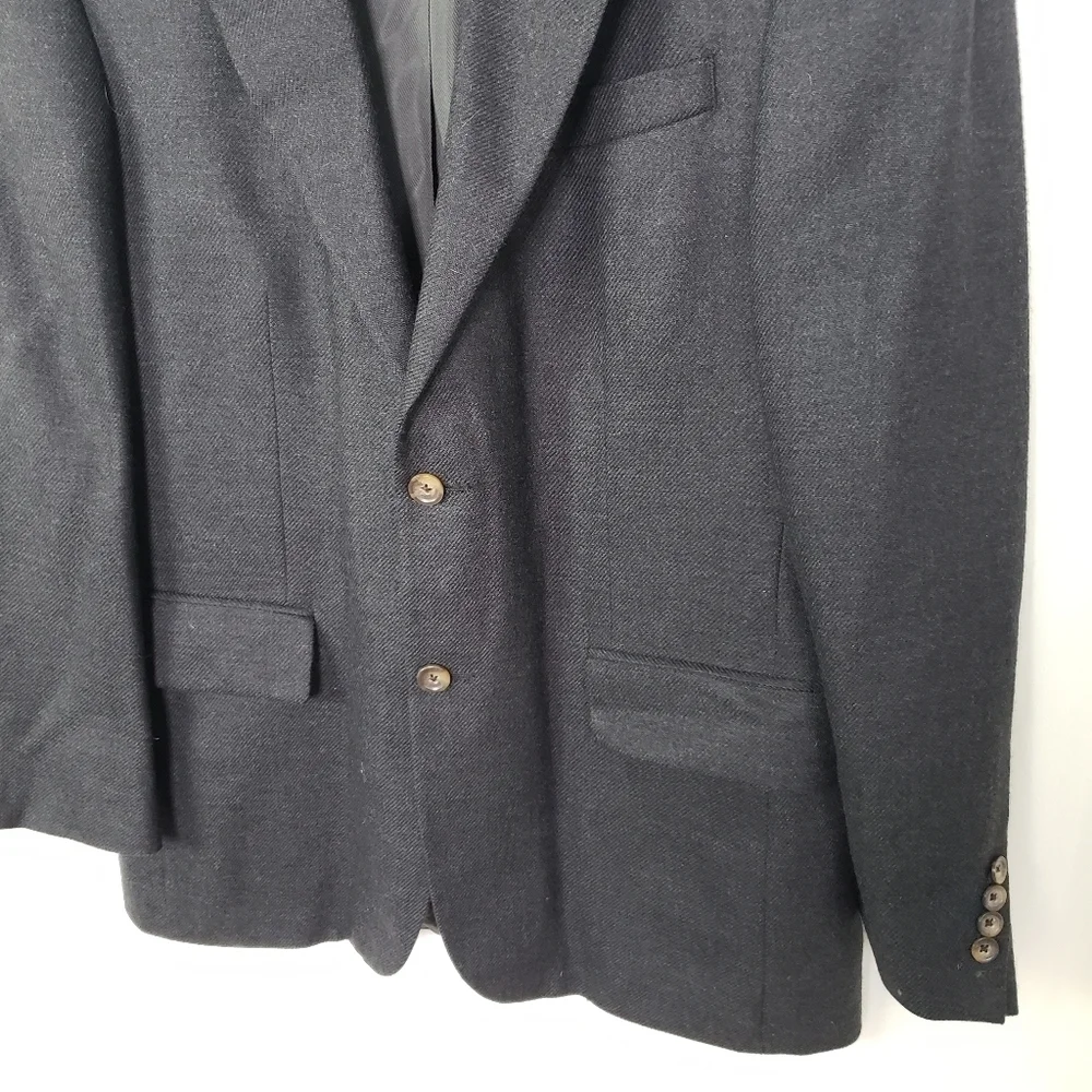 Oscar de la Renta wool blazer suit sport jacket dark charcoal gray size 41R